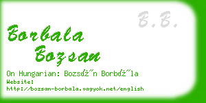 borbala bozsan business card